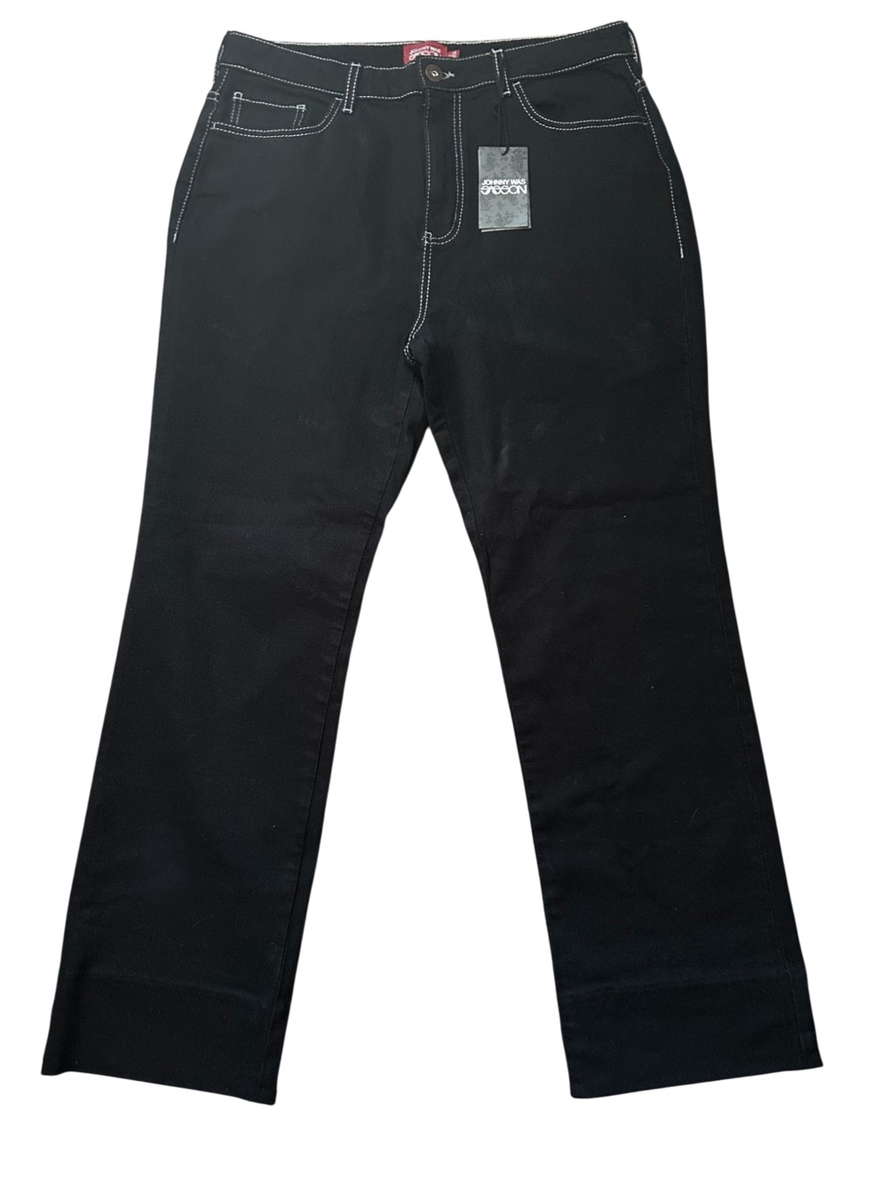 Johnny Was Womens 33 Sancere Straight Leg Jean, True Black Wash